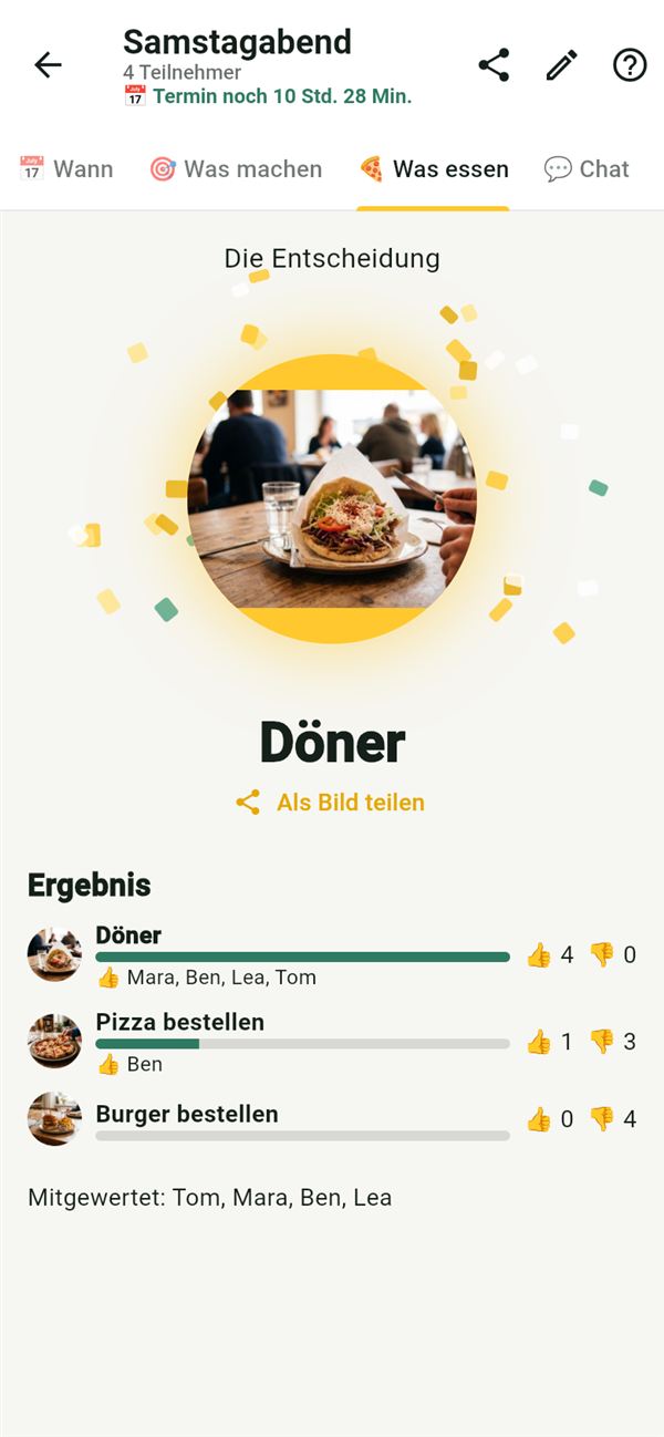 Snackn: Die Entscheidung beim Essen, Döner