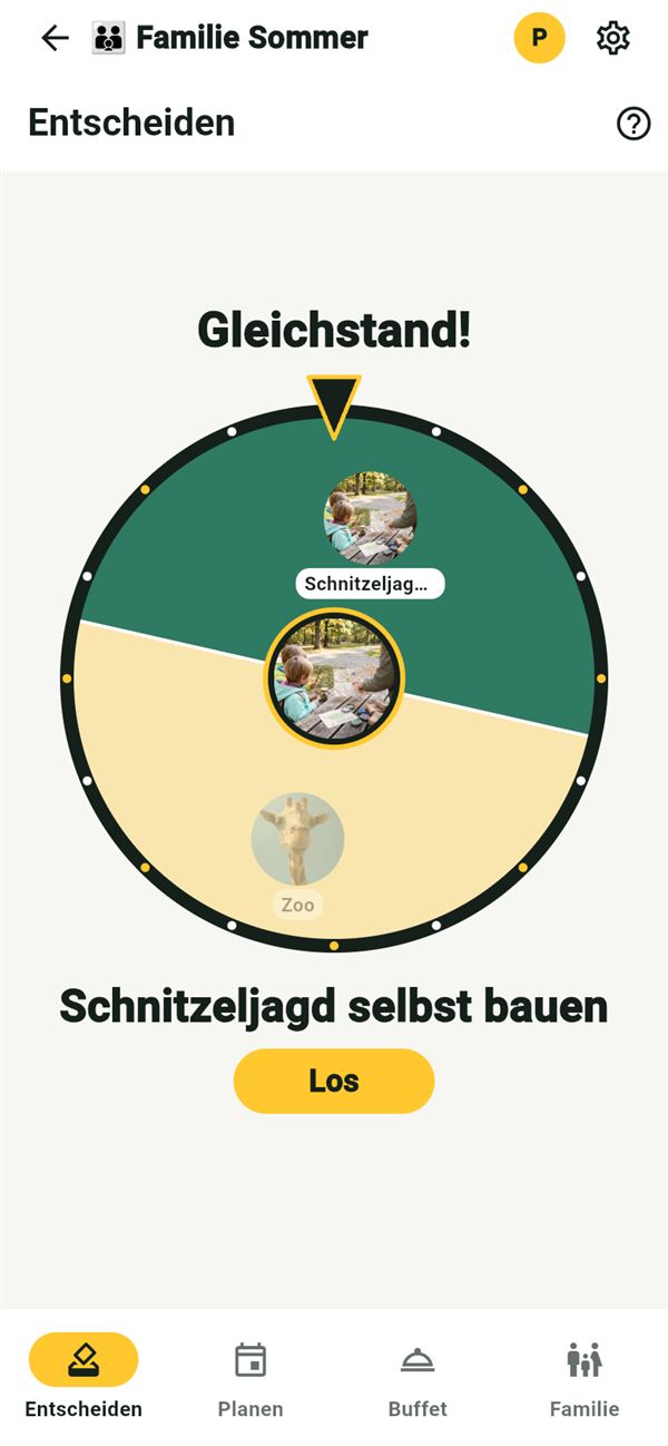 Snackn: Das Glücksrad bleibt bei Schnitzeljagd stehen
